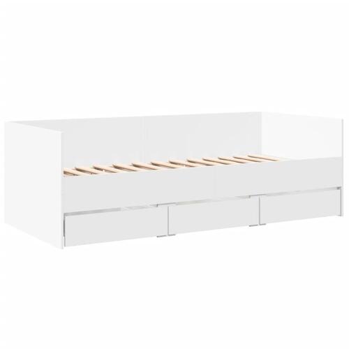 Daybed med skuffer 75x190 cm konstrueret træ hvid