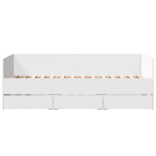 Daybed med skuffer 75x190 cm konstrueret træ hvid