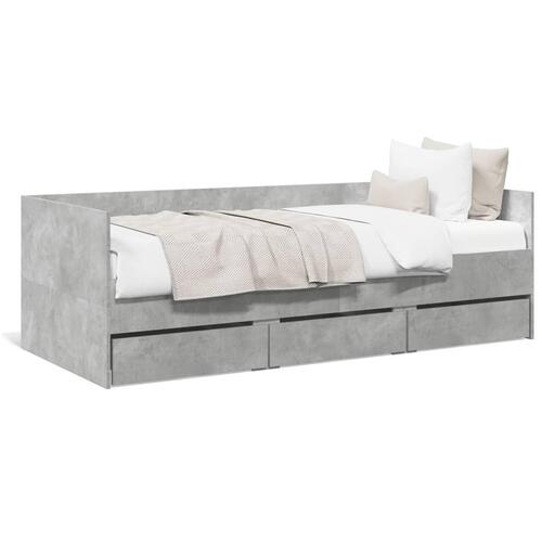 Daybed med skuffer uden madras 90x190 cm betongrå