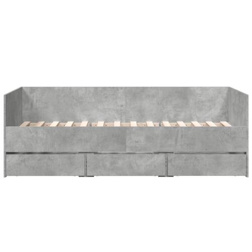 Daybed med skuffer uden madras 90x190 cm betongrå