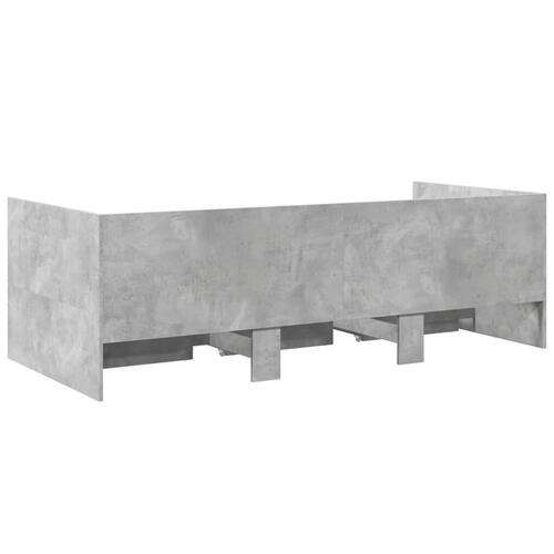 Daybed med skuffer uden madras 90x190 cm betongrå