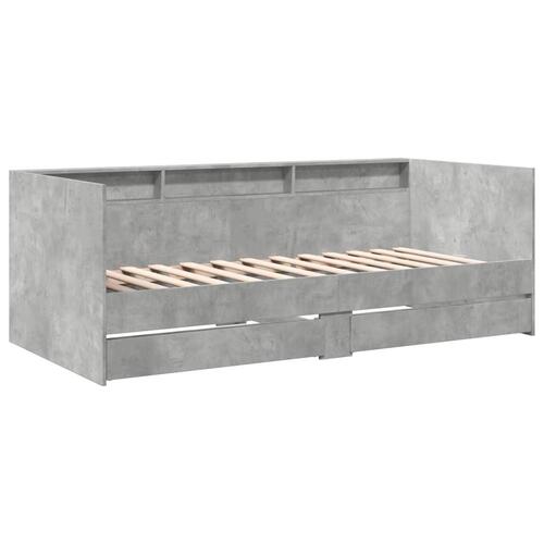Daybed med skuffer uden madras 90x190 cm betongrå