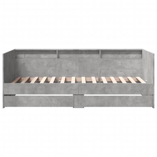 Daybed med skuffer uden madras 90x190 cm betongrå