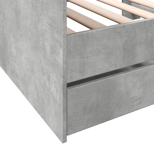 Daybed med skuffer uden madras 90x190 cm betongrå
