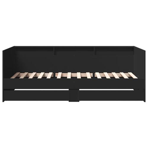 Daybed med skuffer uden madras 90x190 cm sort