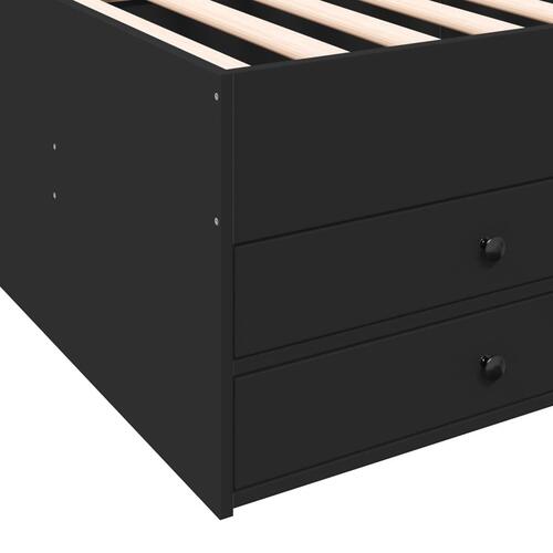 Daybed med skuffer 90x190 cm konstrueret træ sort