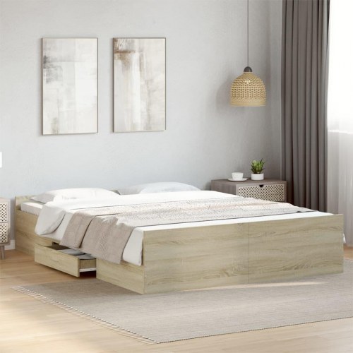 Sengeramme med 2 skuffer 160 x 200 cm - sonoma-eg