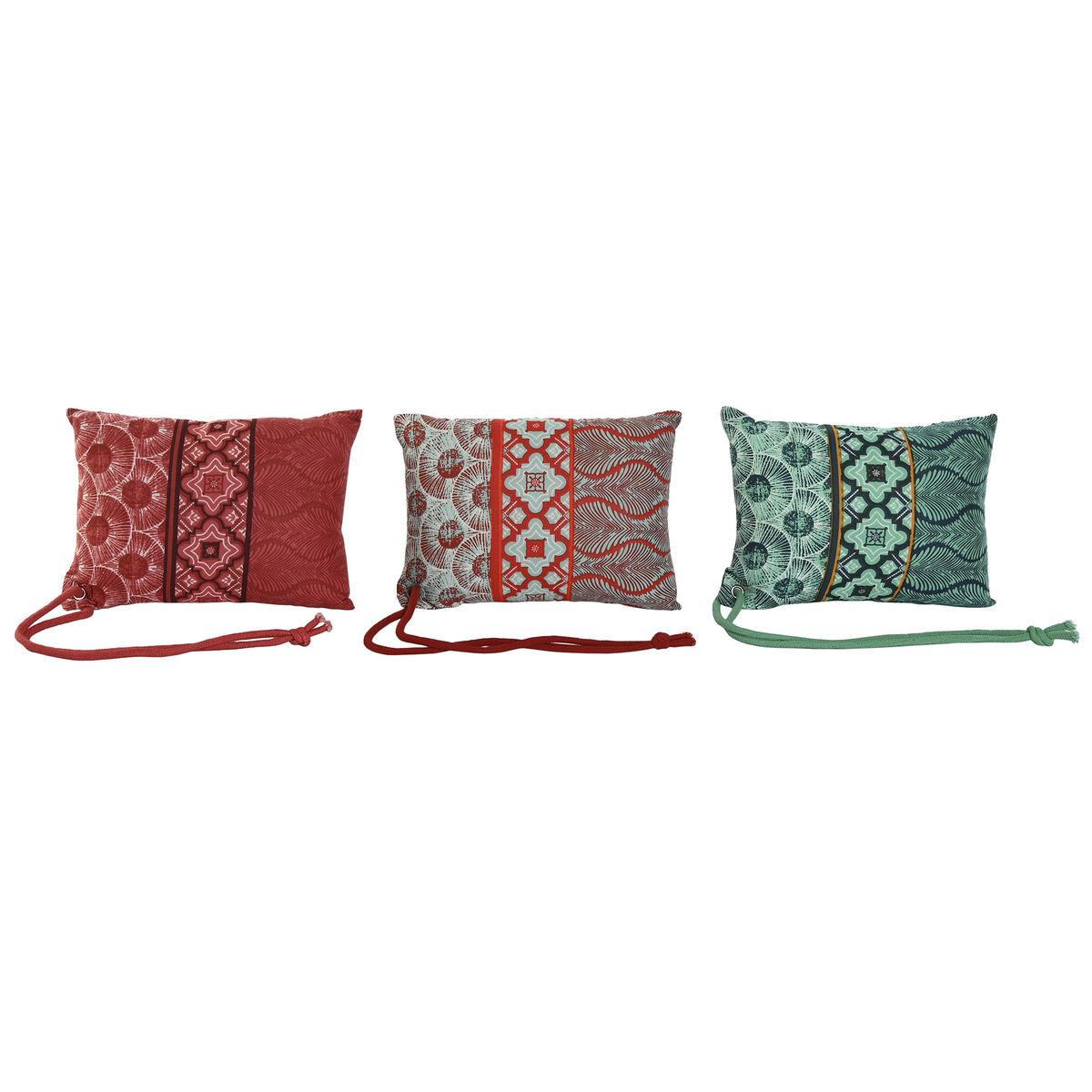Pude Home Esprit Rød Grøn Koral 30 X 10 X 20 Cm 3 Enheder