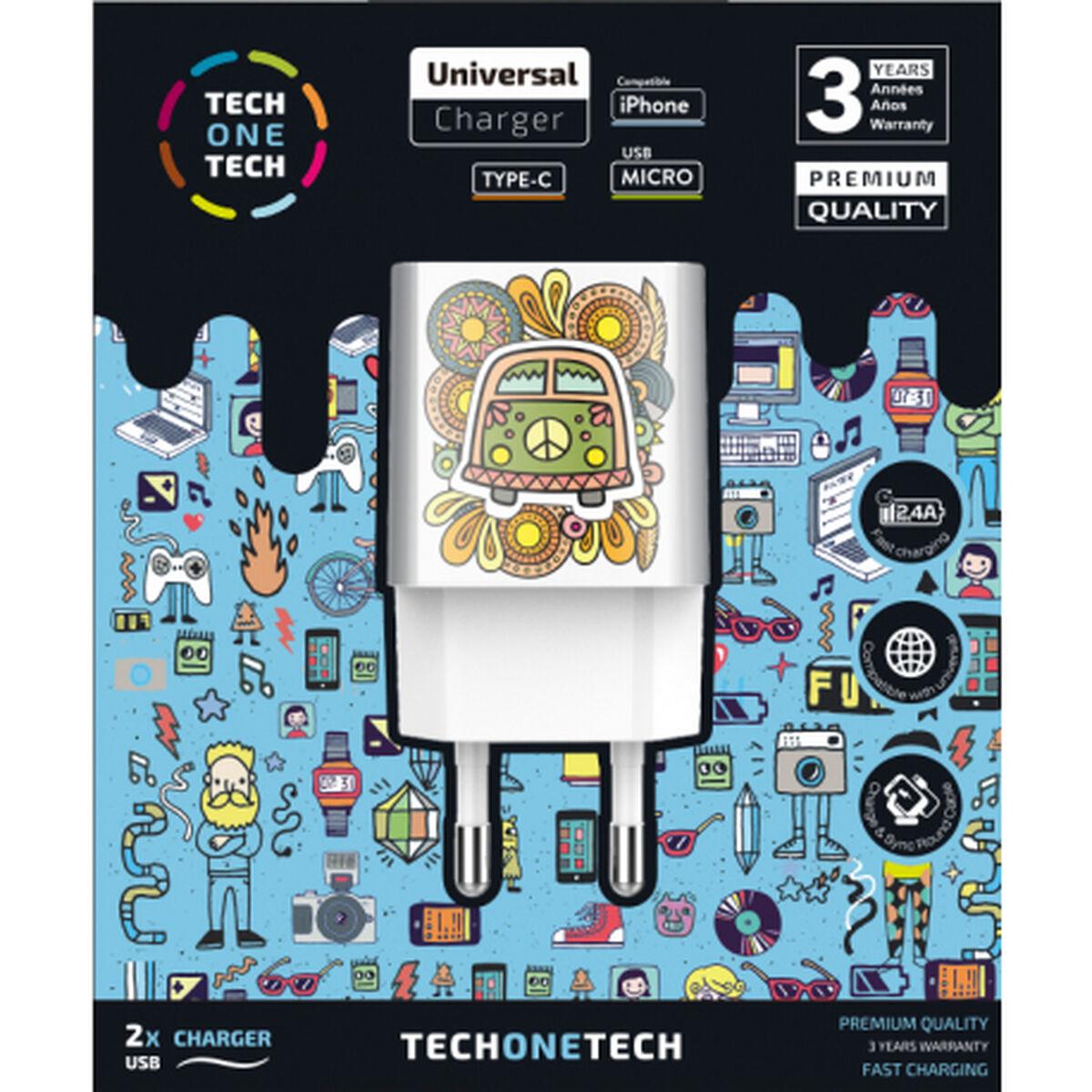 Vægoplader Tech One Tech Tec2503 Hvid 1 Enheder