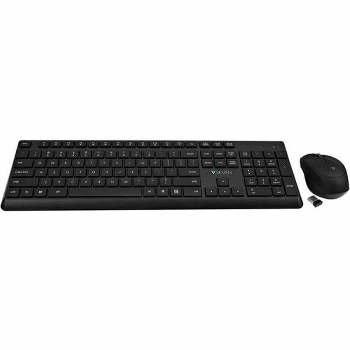 Tastatur Og Mus V7 Ckw350us Sort Qwerty Us