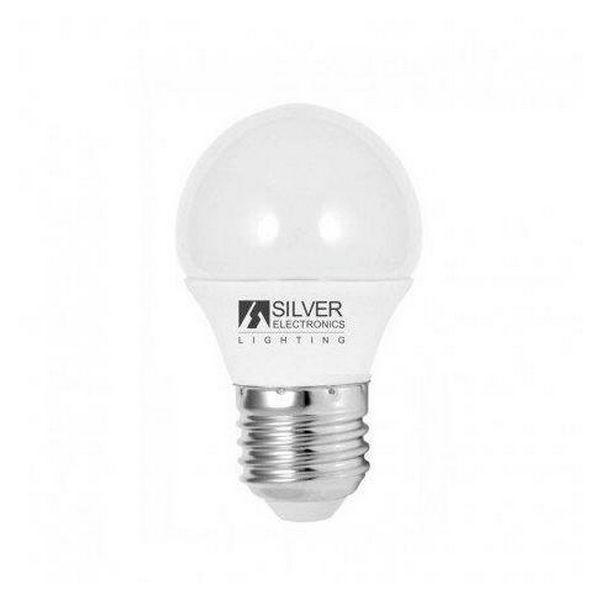 Sfærisk LED pære Silver Electronics ECO E27 5W Hvidt lys 3000K