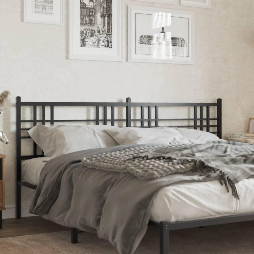 Sengegavl 180 cm metal sort