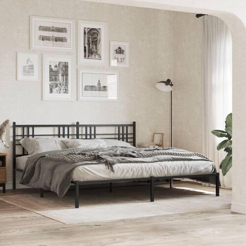 Sengegavl 180 cm metal sort