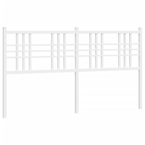 Sengegavl 150 cm metal hvid