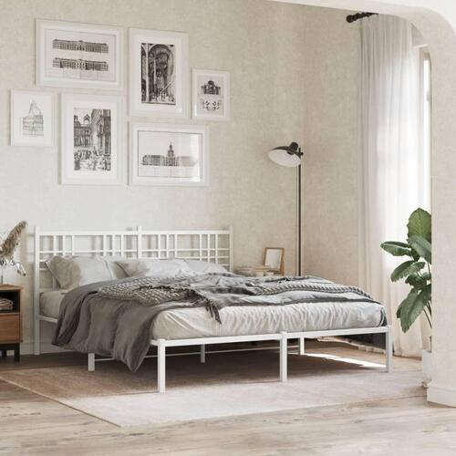 Sengegavl 150 cm metal hvid
