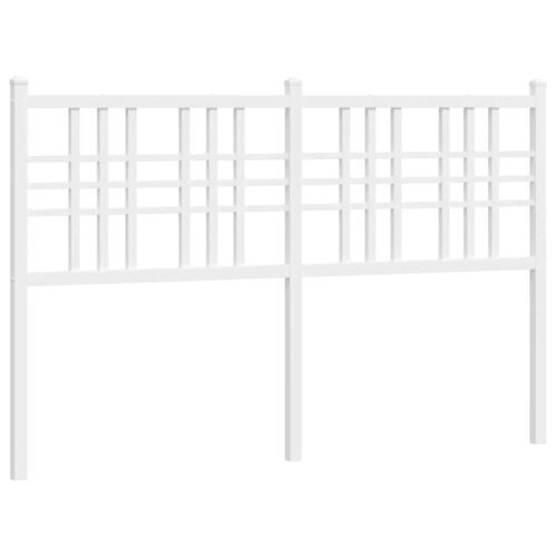 Sengegavl 137 cm metal hvid