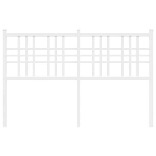 Sengegavl 137 cm metal hvid