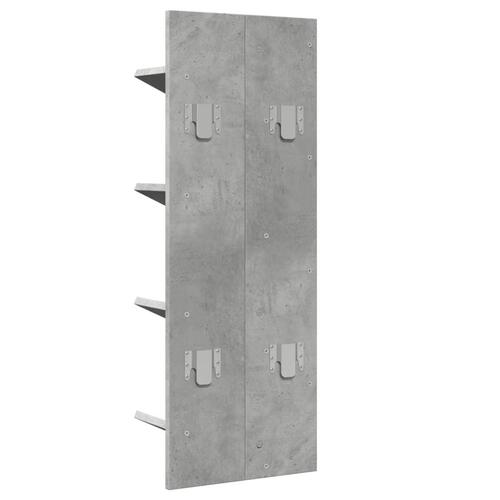 Vægmonteret bogreol 4 hylder 33x16x90 cm betongrå