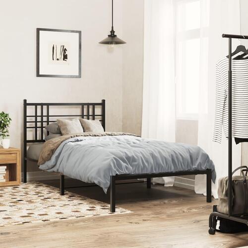 Sengegavl 90 cm metal sort