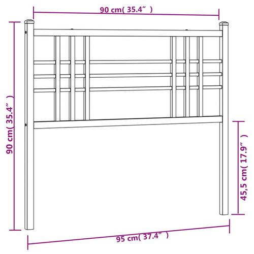 Sengegavl 90 cm metal sort