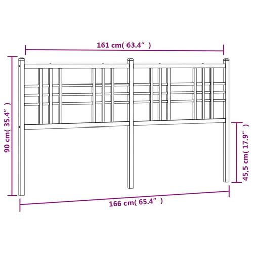 Sengegavl 160 cm metal sort