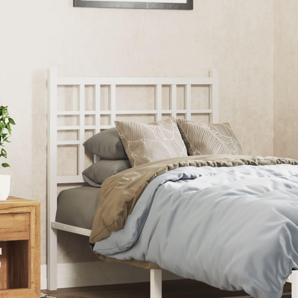 Sengegavl 80 cm metal hvid
