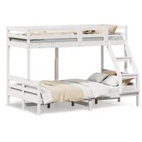 Køjeseng 90x200/120x200 cm massivt fyrretræ hvid