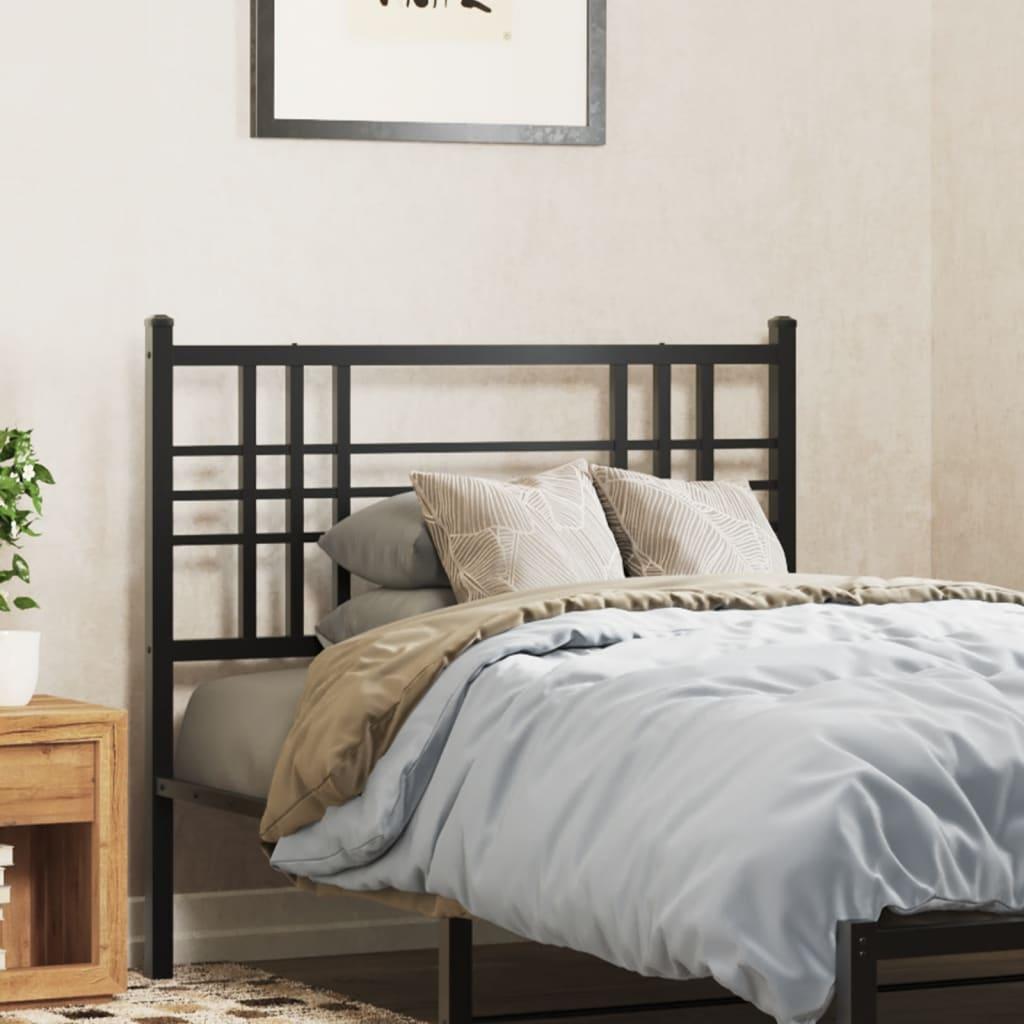 Sengegavl 107 cm metal sort