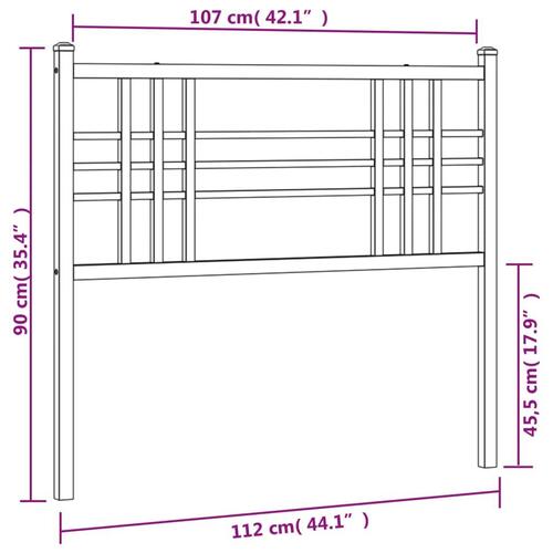 Sengegavl 107 cm metal sort