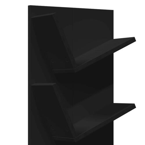 Vægmonteret bogreol 4 hylder 33x16x90 cm sort