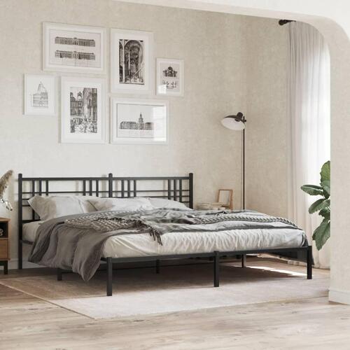 Sengegavl 193 cm metal sort