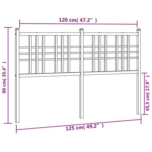 Sengegavl 120 cm metal hvid