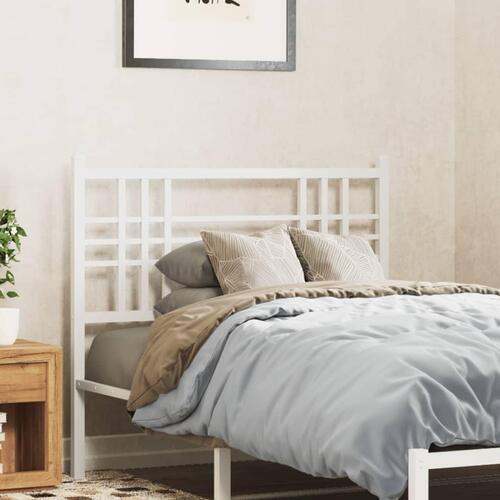Sengegavl 107 cm metal hvid