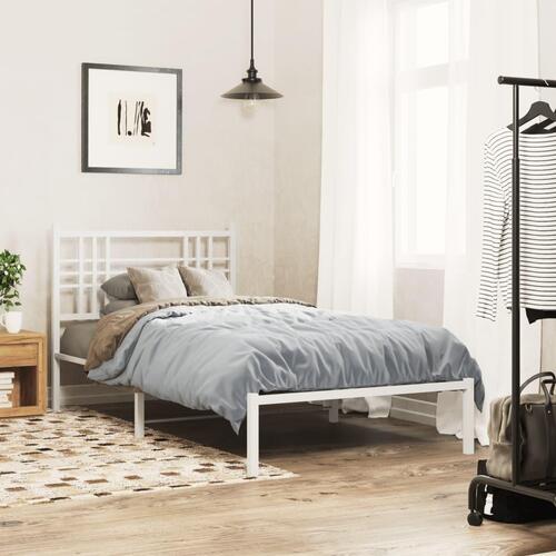 Sengegavl 107 cm metal hvid