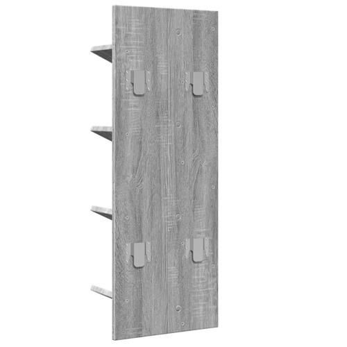 Vægmonteret bogreol 4 hylder 33x16x90 cm grå sonoma-eg