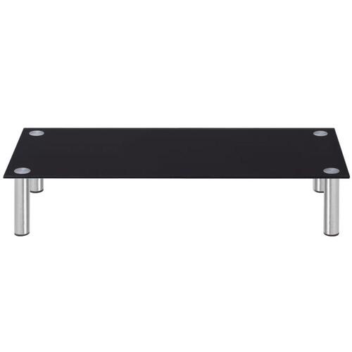 Skærmstander/TV-bord i glas 100x35x17 cm sort