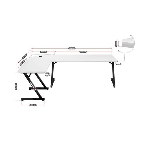 Skrivebord Gaming Huzaro HZ-Hero 7.0 Hvid Sort Kulfiber 154 x 72,5 x 117 cm
