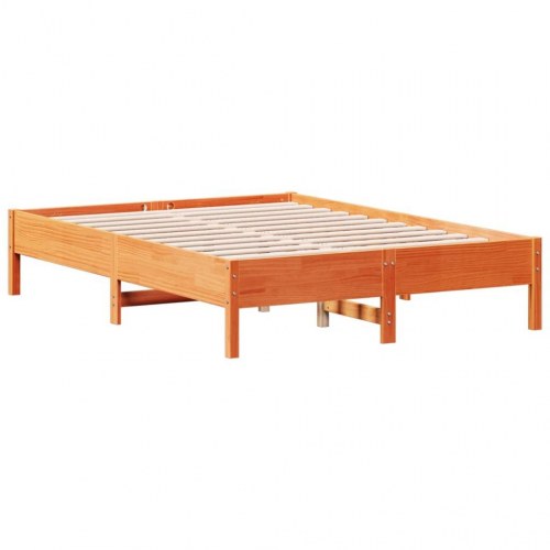 Sengeramme 120x190 cm i massivt fyrretræ - gyldenbrun