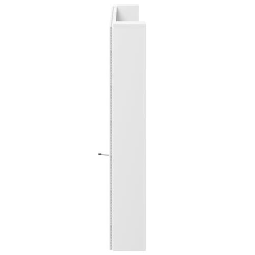Sengegavl med opbevaring og LED-lys 200x16,5x103,5 cm hvid
