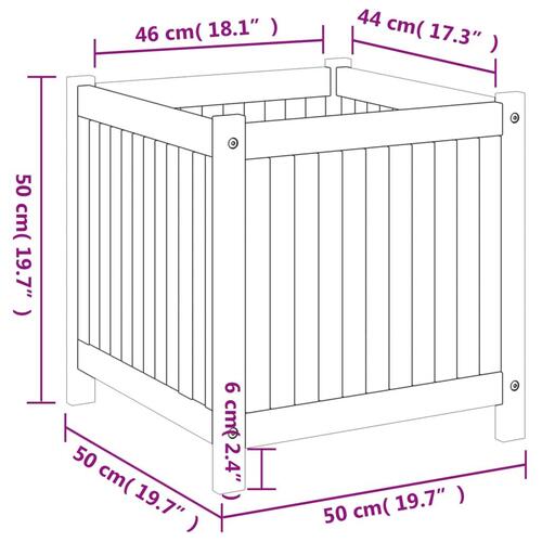 Plantekasse med for 50x50x50 cm massivt akacietræ