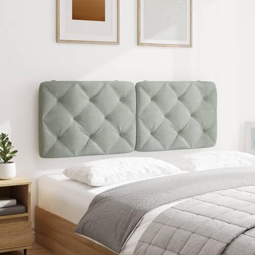 Gavlpude 120 cm velour lysegrå