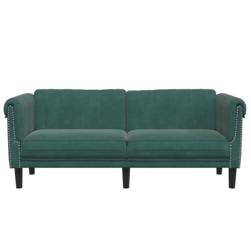 2-personers sofa velour mørkegrøn