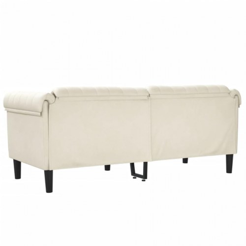 2-personers sofa velour cremefarvet
