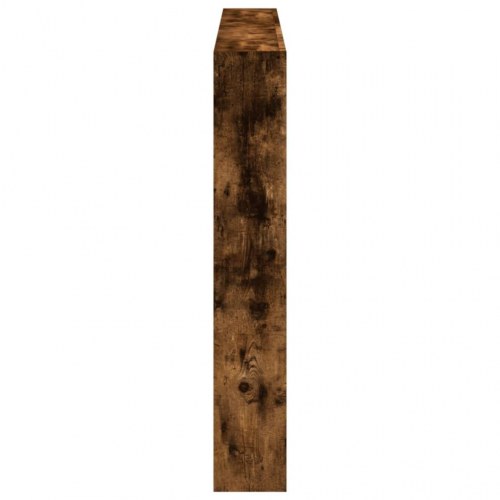 Sengegavl med opbevaring og LED-lys - røget eg, 160 x 17 x 102 cm