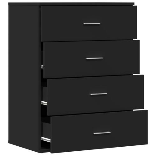 Skænk 60x39x80 cm konstrueret træ sort