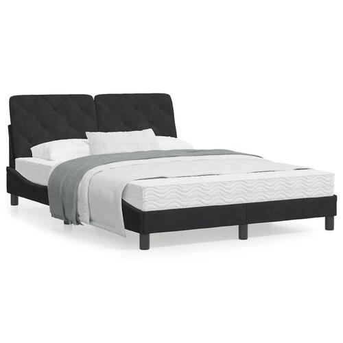 Seng med madras 120x200 cm velour sort