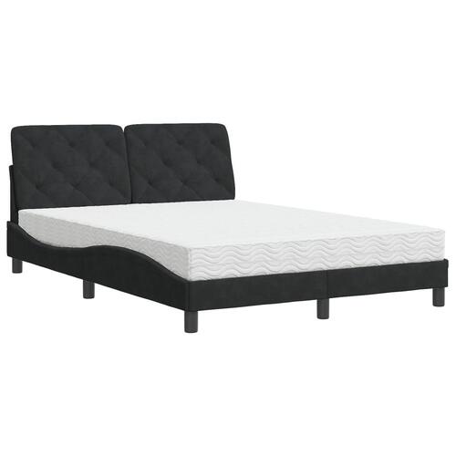 Seng med madras 120x200 cm velour sort