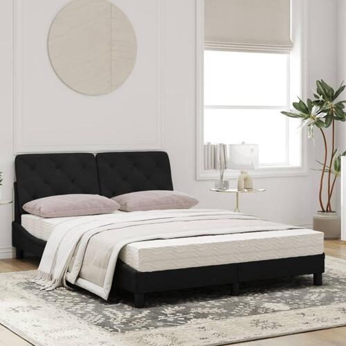 Seng med madras 120x200 cm velour sort