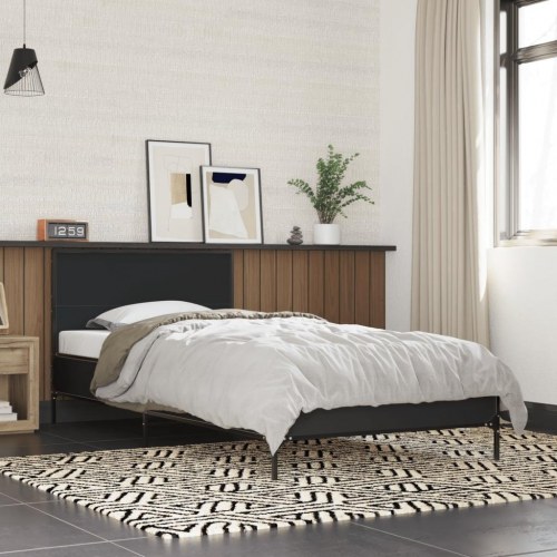 Sengeramme 100 x 200 cm med sengegavl - sort