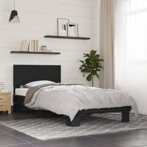 Sengeramme 75 x 190 cm med sengegavl - sort